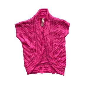 Girls Pink Short Sleeve Cardigan